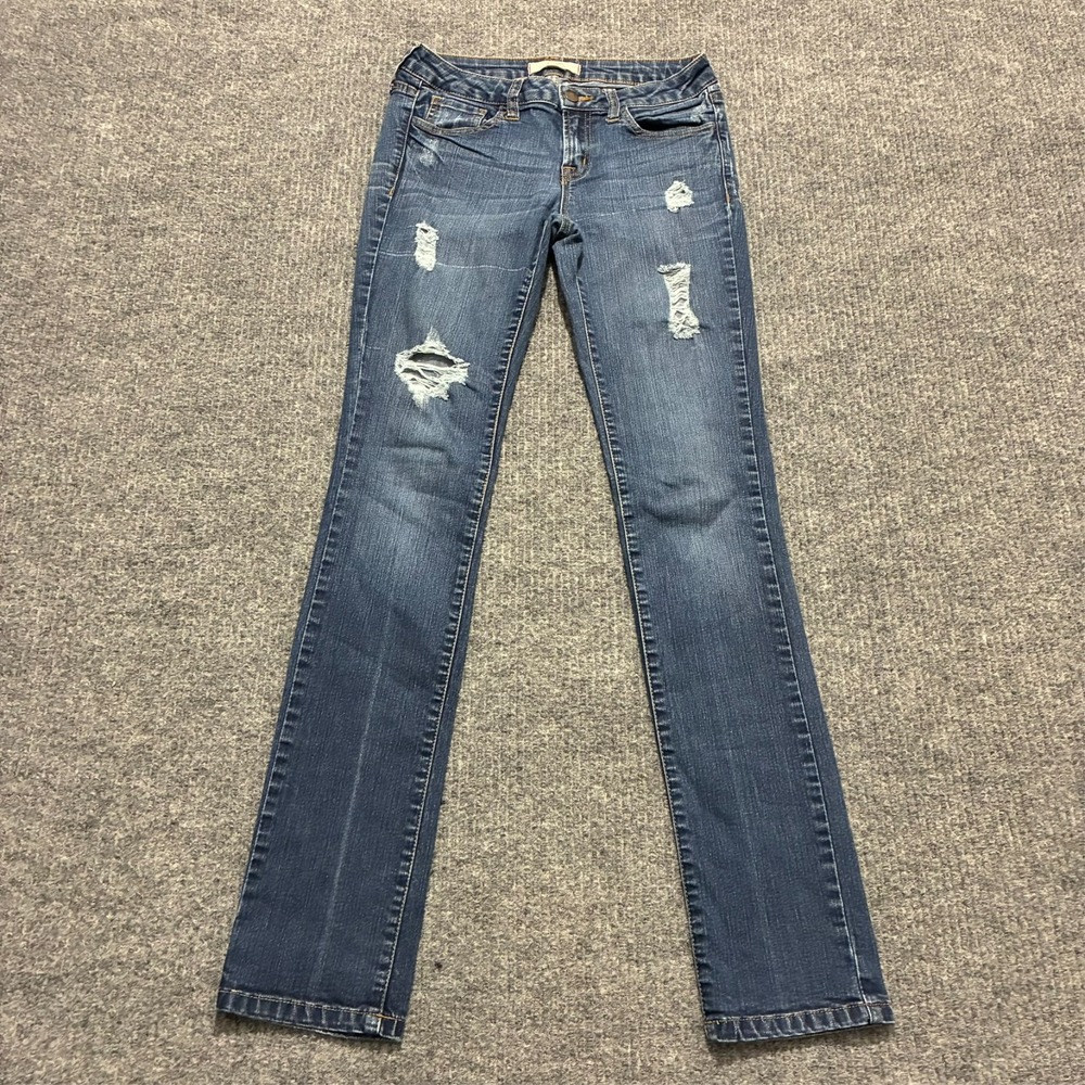 21 Denim Jeans Womens Size 26 Blue‎ Distressed Straight Casual Low Rise